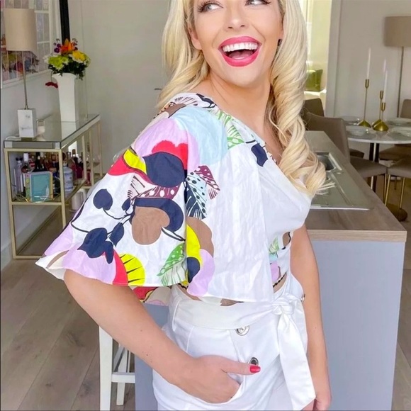 LAST ONE 🌺 NWT ZARA Asymmetrical Multicolored Top - Picture 7 of 16